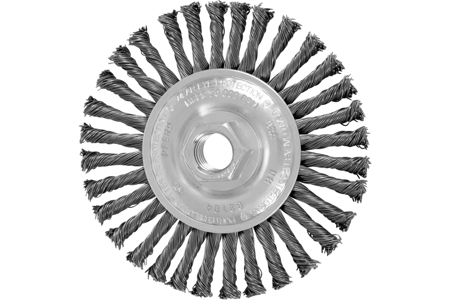 Picture of Pferd Stringer Bead Wheel Brush 4-1/2" Dia .020 Carbon Steel 5/8-11" Thread Retail